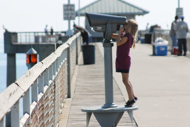 Looking through telescope