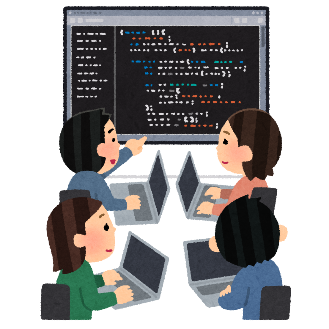 チームでプログラミングをしているイラスト かわいいフリー素材集 いらすとや チームでプログラミングをしているイラスト かわいいフリー素材集 いらすとや