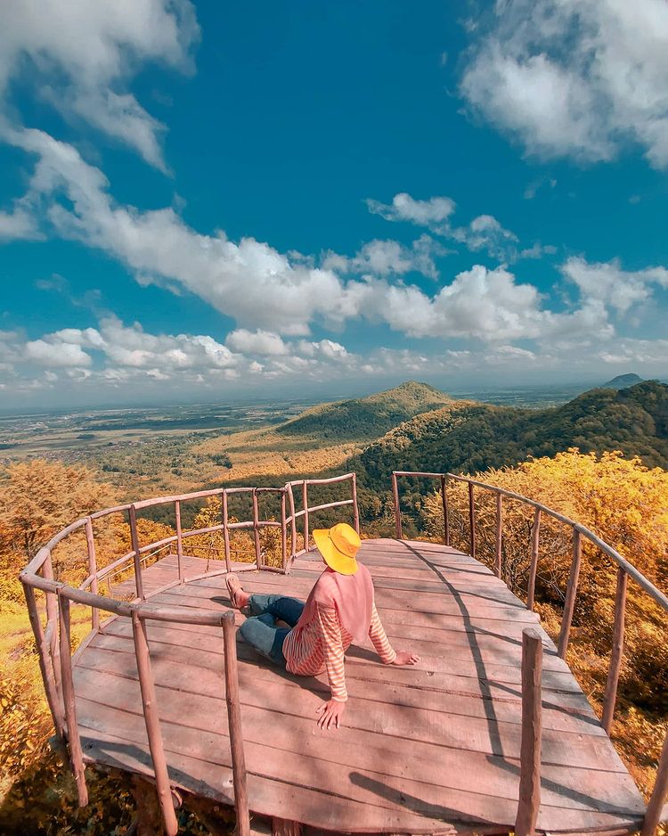 Spot foto di Wisata Simbat Sky Land Wuluhan dengan konsep sarang burung raksasa, untaian rotan dengan landscape peopohonan pinus, taman bunga yang asri dan masih banyak lagi.