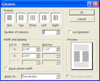 Columns Tab