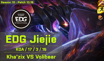 EDG Jiejie Khazix JG vs RNG XLB Volibear - KR 10.15