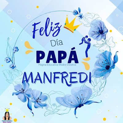 Solapín Feliz Día del Padre - Nombre Manfredi para imprimir gratis