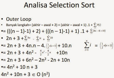 Analisa Kompleksitas Waktu dan Effisiensi Algoritma Selection Sort