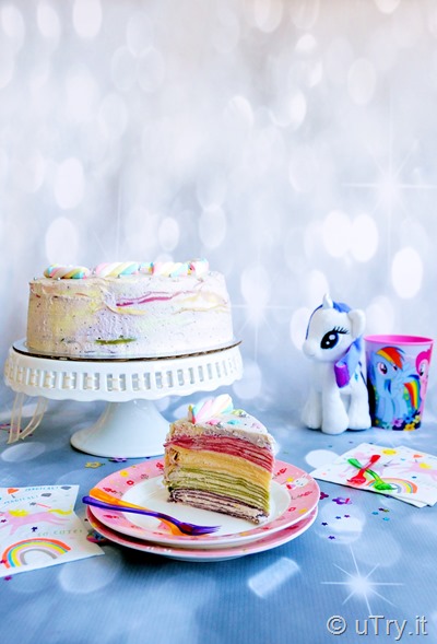 Unicorn Rainbow Mille Crêpe Cake 獨角獸彩虹法式薄餅千層蛋糕  http://YouTube.uTry.it