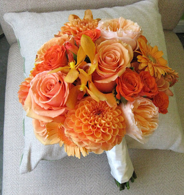 Our bride wanted an all orange bouquet with lighter orange being the 