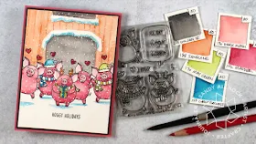 Sunny Studio Stamps: Hogs & Kisses Customer Christmas Themed Card by Sandy Allnock
