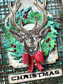 Sara Emily Barker https://sarascloset1.blogspot.com/2020/07/christmas-all-ready.html Rustic Christmas Card Tutorial #timholtz #yuletide #wreath&snowflake #lumberjack 8
