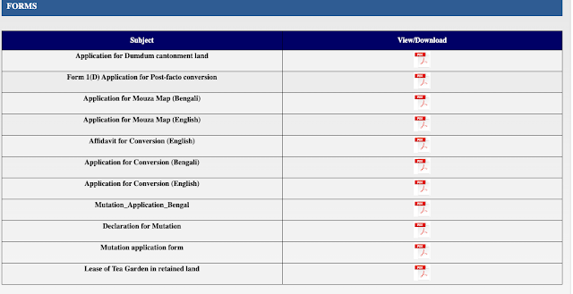 Banglarbhumi Website Forms