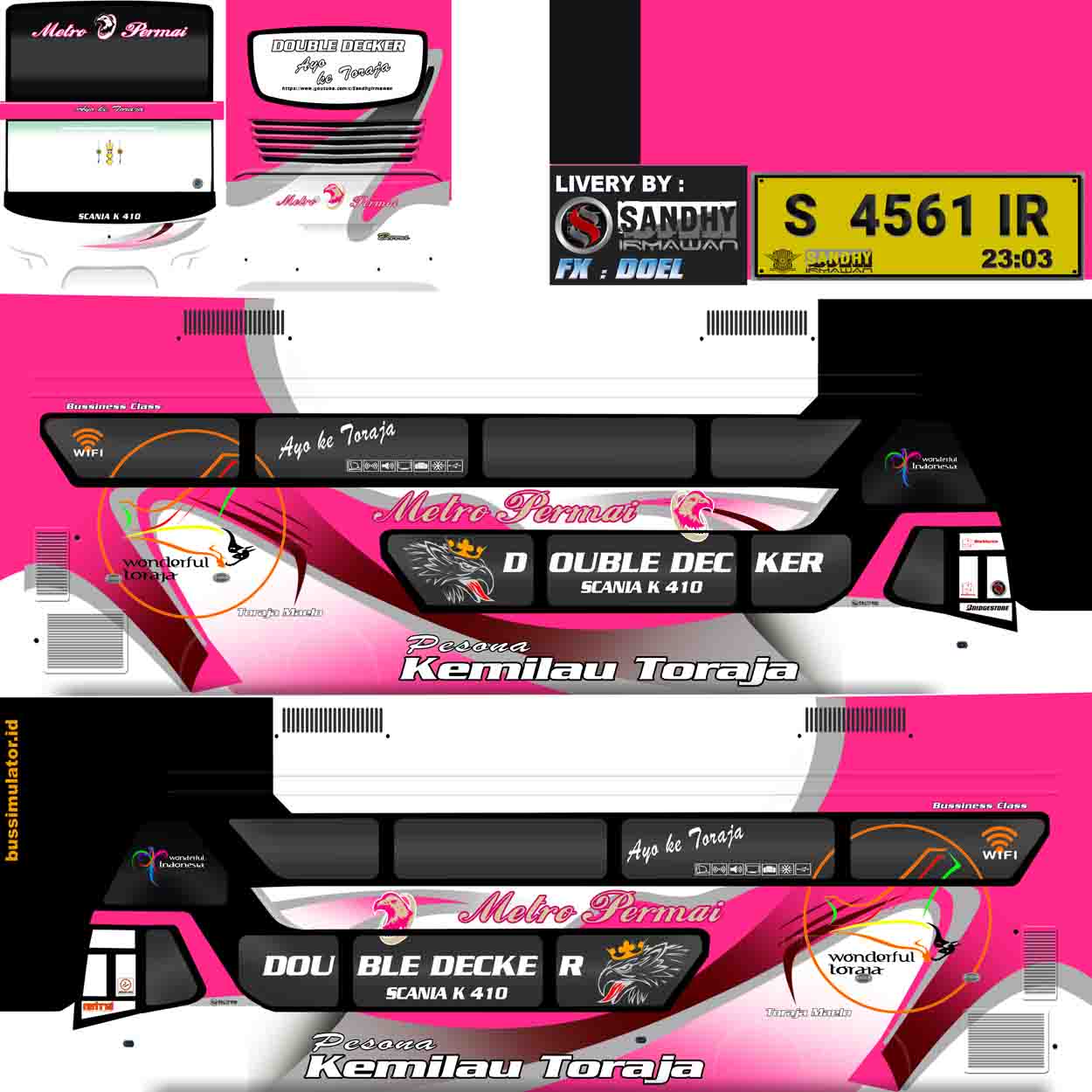 livery bussid double decker metro permai