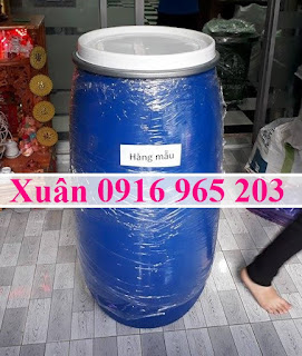 Phi nhựa 150 lít nắp hở (nắp có kiềng sắt) mới 100%