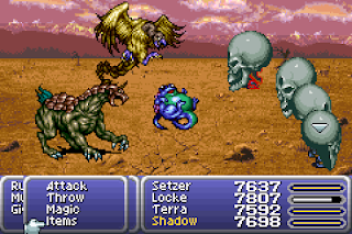 Setzer uses the Joker's Death Slots ability in Final Fantasy VI. (The bad one.)