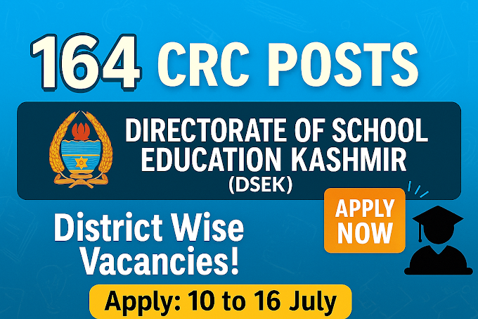 DSEK Issues Advertisement for 164 Cluster Resource Coordinator Posts