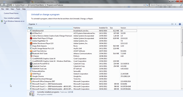 Cara Mengatasi Komputer yang Lambat Programs and Features Windows 7