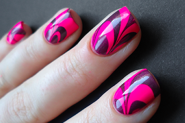 Nail Design-Water Marble Technique