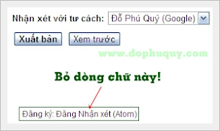 Bỏ dòng chữ "Đăng ký: Đăng Nhận xét (Atom)" (Blogger)