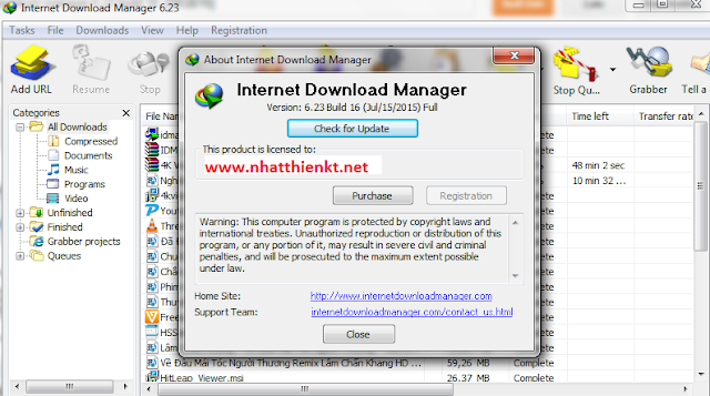 Miễn phí bản quyền Internet download manager 6.23 build 16  [08/2015]