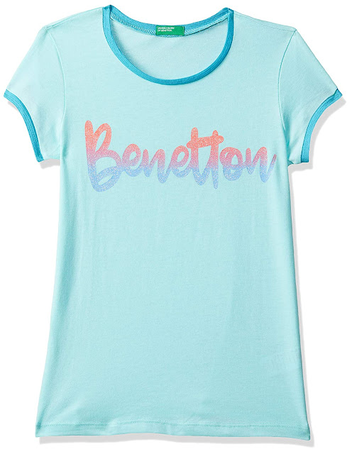  United Colors of Benetton Girl's Plain Regular fit T-Shirt 