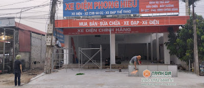 Thi công biển Quảng cáo Xe Điện Phong Hiếu, cạnh Trường THPT Triệu Sơn 2