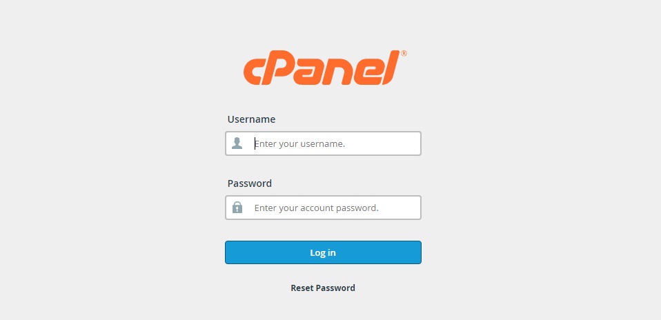 how to longing cpanel