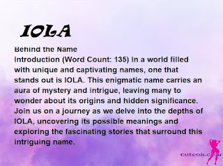 meaning of the name "IOLA"