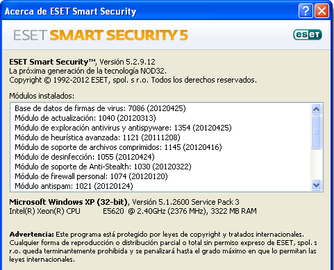 ESET Smart Security v5.2.9.12 Español Final - Descargar Gratis