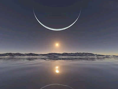 Sun_Moon_Pole Inga Nielsen Artist impression of the early Moon