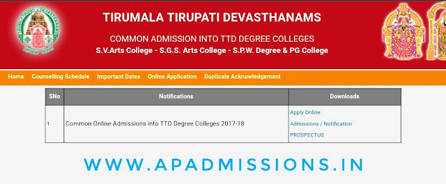 TTD Tirumala Tirupati Devastanam Degree Admissions