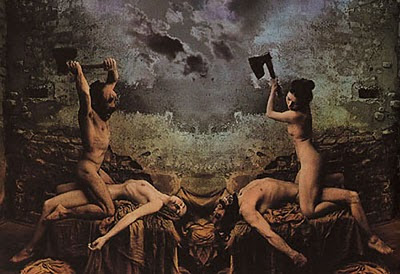 Jan Saudek é um fotógrafo da República Tcheca que trabalha com temas antagônicos, utilizando seu trabalho como forma de expressão. Tendo como inspiração o cineasta Georges Méliès. Com uma certa dose de sexualidade ele cria situações fantásticas e inusitadas, chegando ao bizarro.