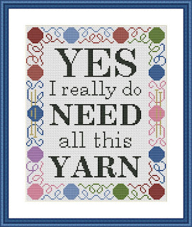 Yarn addict funny cross stitch pattern  - Tango Stitch