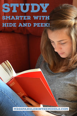 Middle School and High School Students can study better and more effectively for exams and for tests with this special idea called "Hide and Peek".  #howtostudy #study #teaching