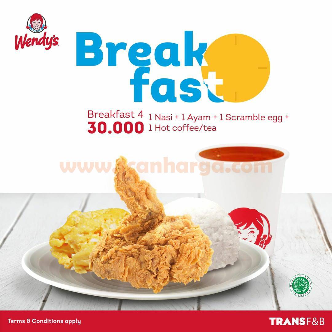 WENDYS Promo Spesial PAKET BREAKFAST harga mulai Rp 20.000