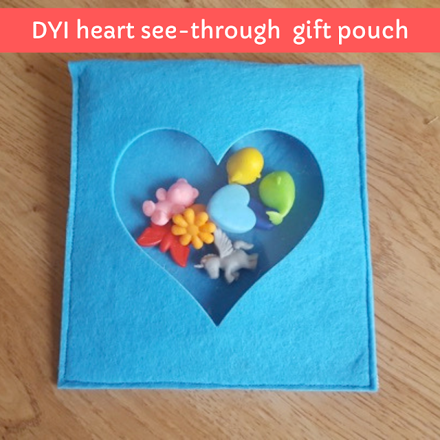 DIY Heart See-Through Valentine Pouch.