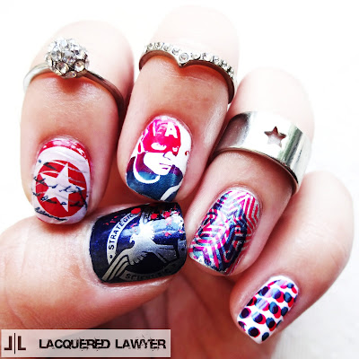 CAptain America Nail Art