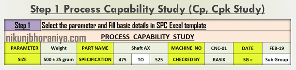 Fill basic details in Excel template