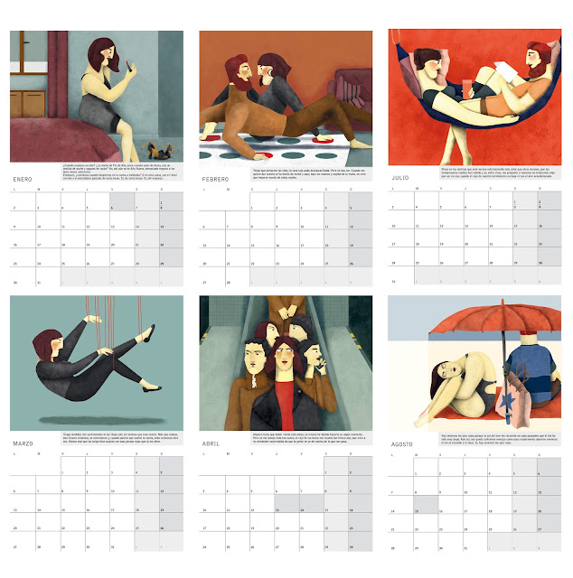 Láminas interiores calendario ilustrado de pared o sobremesa 2017 - Interior prints of the illustrated 2017 calendar