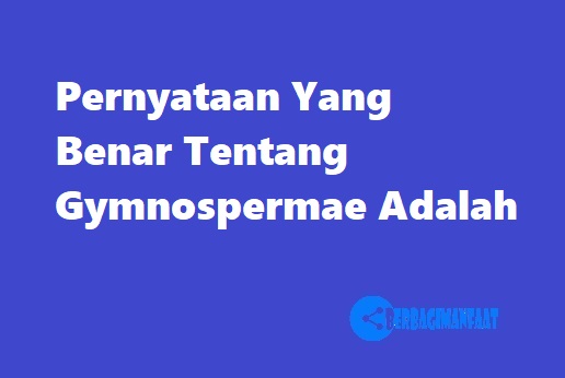 Pernyataan Yang Benar Tentang Gymnospermae Adalah