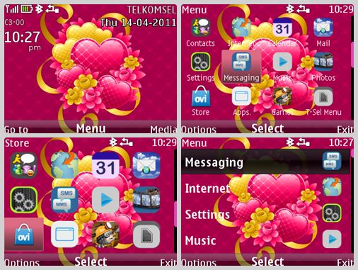 nokia c3 pink. Nokia C3-00 themes,