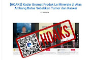 Kandungan Bromat Pada Le Mineral Sebabkan Kanker Dan Tumor Adalah Hoaks