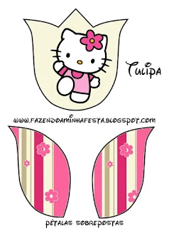 Hello Kitty with Flowers,  Tulip invitation