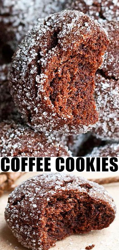 COFFEE COOKIES RECIPE- Best, quick, easy, soft, chewy, crinkle cookies, homemade with simple ingredients. These mocha cookies or espresso cookies are loaded with chocolate. Can use instant coffee or brewed coffee. Can be decorated with royal icing. No cutter needed. Great for Christmas. From  #cookies #mocha #coffee #chocolate #espresso #baking #dessert #recipes