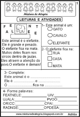 Leitura com a letra E