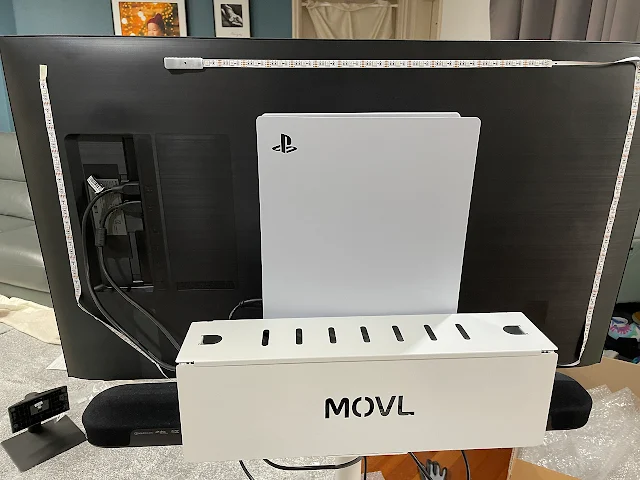 삼성-TV 후면에-PS5와-MOVL-수납함까지-완성된-셋업-구성