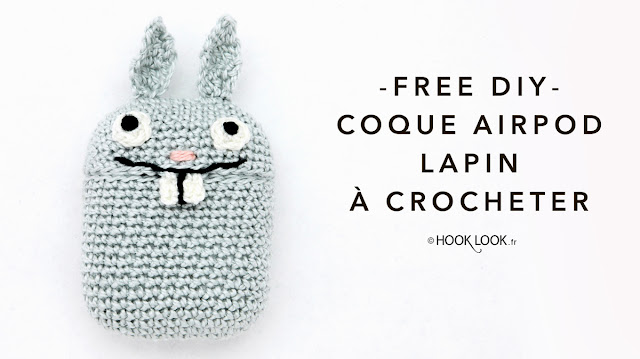 Coque lapin d'Airpods au crochet. Airpod rabbit case to crochet