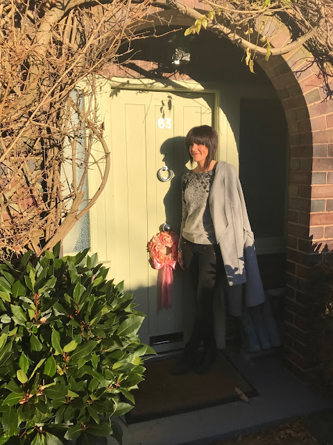 My Midlife Fashion, cosy cashmere womens printed leopard wide neck jumper, hush thornton ankle boots, hush harley jeans, laura ashley wool wrap coat