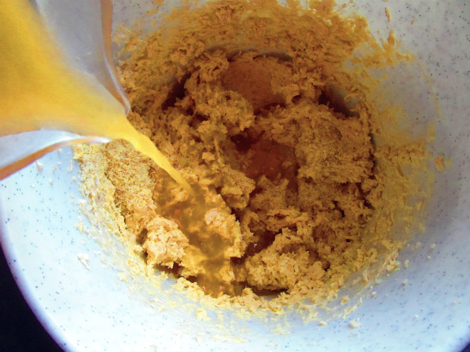 lemon zest and orange juice added to the batter