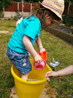 splashing in a bucket