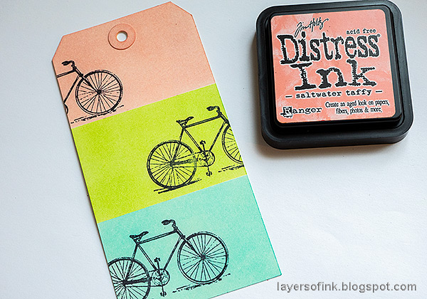 Layers of ink - Pastel Bicycle Tag Tutorial by Anna-Karin Evaldsson.