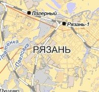 город Рязань на карте