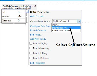 How to Insert,Edit,Delete Record using SqlDataSource in ASP.NET