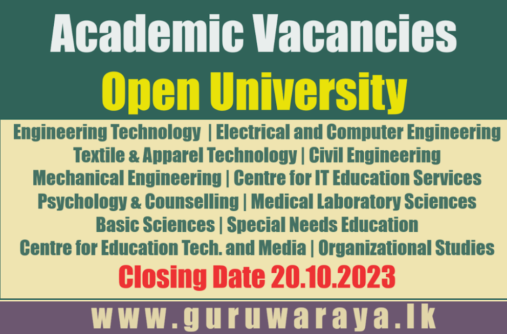 Academic Vacancies - Open University